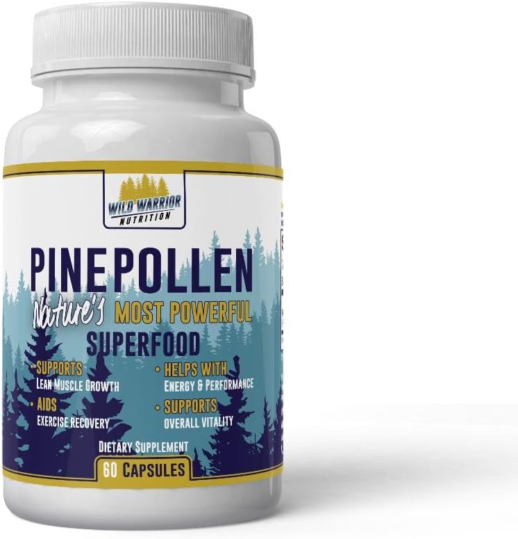 Denní zdraví Pine Pollen 600mg Vegan gluten Free Non GMO Natural Superfood Vitamíny Minerály Dietní dodatek 60 Kapsle - 1 měsíc Dodávka