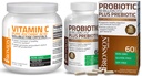 Bronson Probiotic 50 miliard CFU + Prebiotic s jablečnými polyfenoly a ananasovým ovocem Extrakt vitamin C Powder Čistá askorbová kyselina Soluble Fine Non GMO Crystals