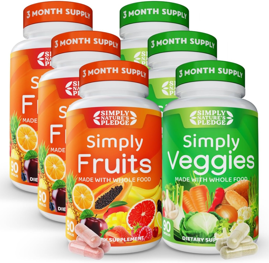 Příslib přírody - Baleno 42 různými ovocem a zeleninou - 3 měsíční suppl- Made with Whole Food Superfoods - with Aloe Vera - 100% Soy Free - 540 Kapsle