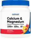 Nutricost vápníku Magnesium Powder (Ovocný punč, 60 Služeb) - Kostní podpora, non-GMO, gluten bez (z vápníku Citrát a hořčík Citrát)