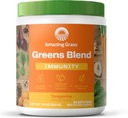 Amazing Grass Green Superfood Imunity: Super Greens Powder with Vitamin C, Cordyceps, Beet Root Powder & Reishi Houby, Tangerine, 30 Služeb