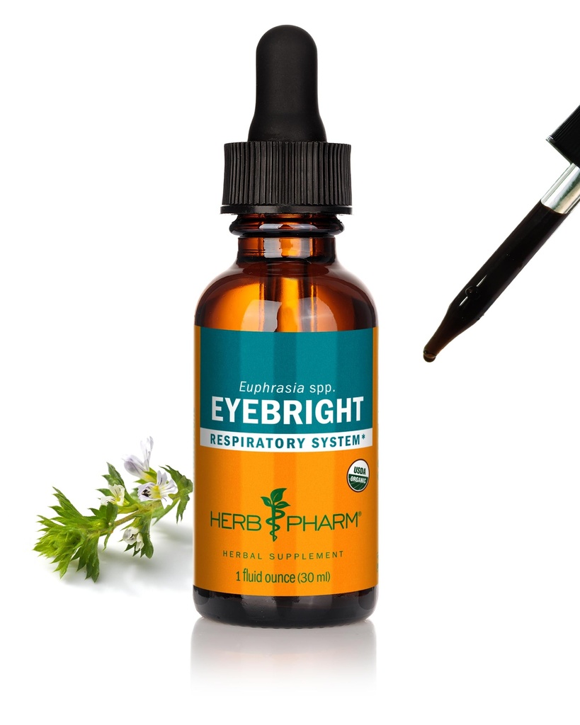 Herb Pharm Certified Organic Eyebright Liquid Extract for Respirační systém Support - 1 Ounce, clear
