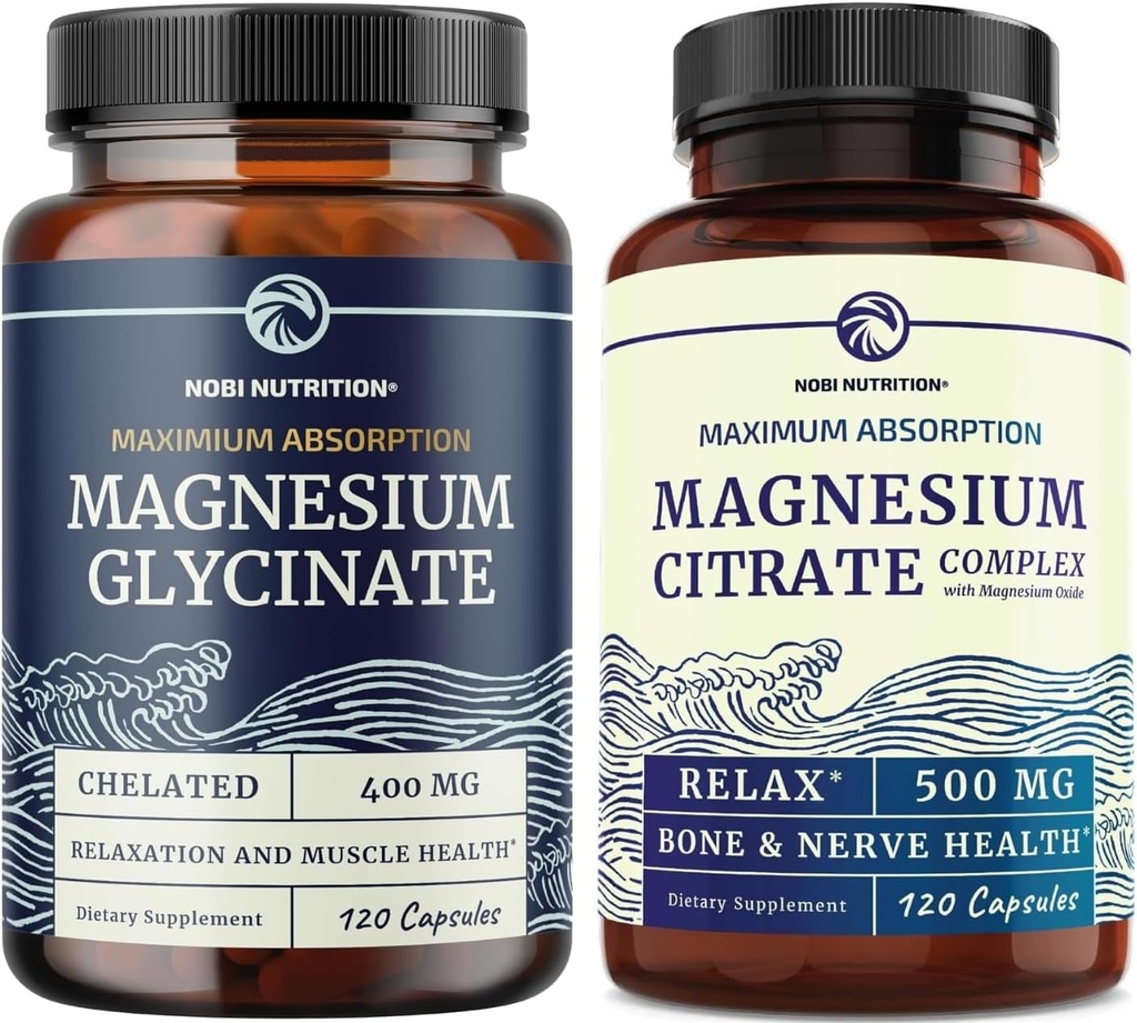 Glycinát hořečnatý 400mg (120ct) a magnesium- citrát 500 MG (120ct)