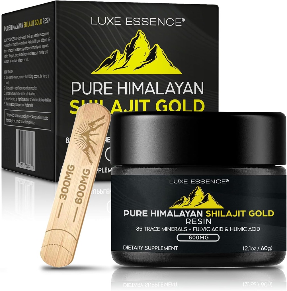 Čistá himalájská organická shilajit Resin 124; 800mg Potency Gold Class 124; Přírodní zdroj Fulvic Acid & Trace Minerals 124; Plant- based Activity 124; Non- GMO Agriculture 124; 60g