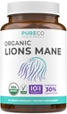 Doplněk k Organic Lions Mane Kapsle - USDA Organické Houbové kapsle s 1000mg Lion 's Mane 10: 1 Extract per Serving with 30% Polysaccharides - Vegan & Non- GMO (1 měsíc dodávky)