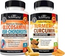BioSchwartz Kurkumin kurkumin s černým Pepper Extract 1500mg Komplex (1 měsíc dodávky) Plus Glucosamine Chondroitin MSM Triple Strength Joint Supplement (1 měsíc dodávky)