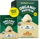 Čistě inspirovaný organický proteinový prášek, 14 jednoservírových paketů, krémová vanilka - 20g proteinového prášku na bázi plantantu pro smoothie & shakes - Dairy- Free, Non- GMO - pro muže a ženy