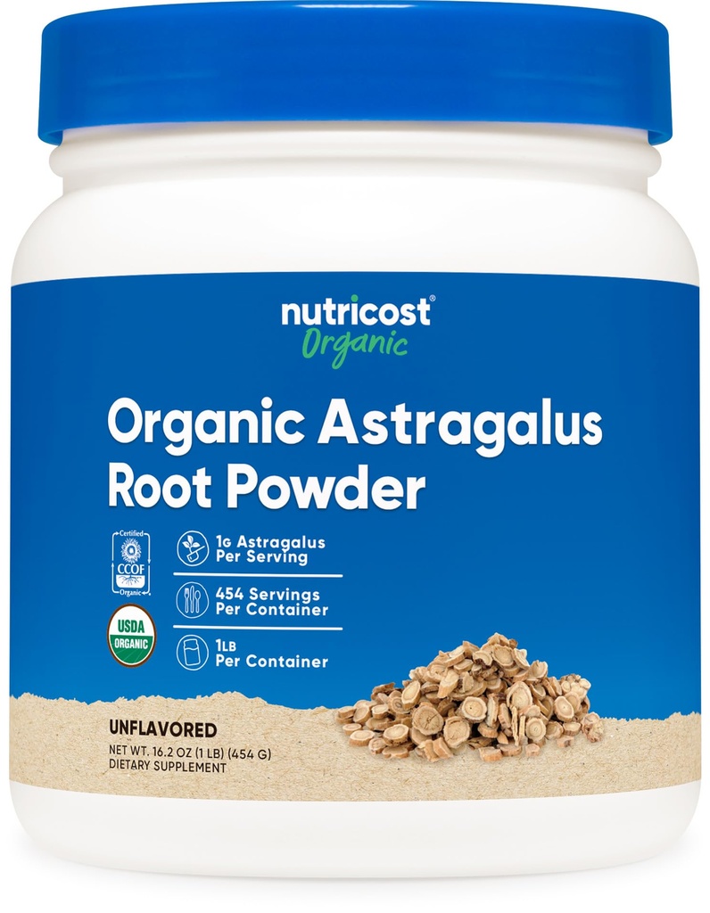 Nutricost Organic Astragalus Root Powder 1LB - Gluten Free, Non- GMO, Vegetarian