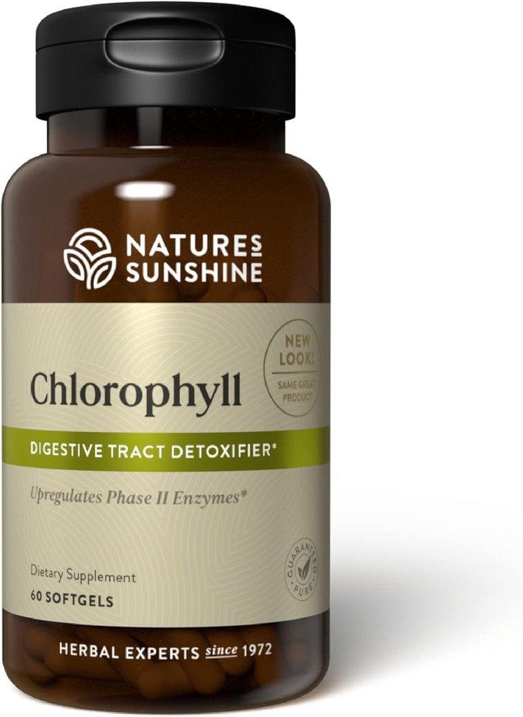 Přírodní sluneční svit Chlorofyl, 60 Softgel Kapsle: Podpora trávení, imunita a detoxikace s vnitřní deodorant výhody. Easy- to- polykání Kapsle Podpora celkové Well- Being & Energy