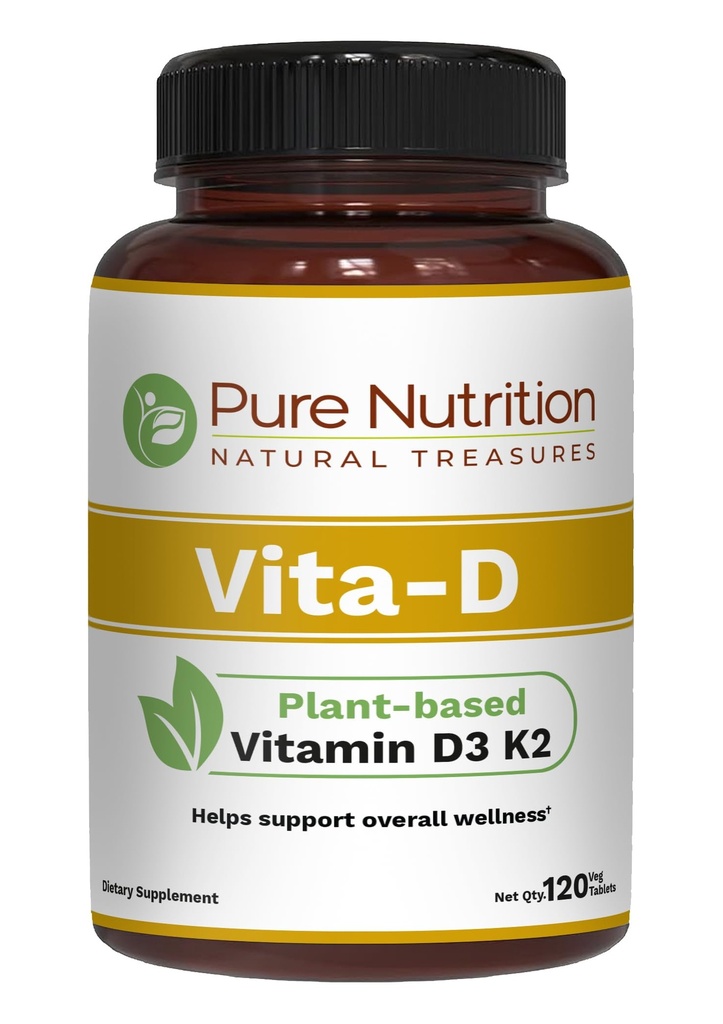 Čistá výživa Vita D3 K2 - Vitamin D3 K2 dodatek 124; 120 Tabs 124; Vitamin D3 6000 IU IH124; Vitamin K2 jako MK7 100mcg IH124; Vitamin K2 D3 IH124; Non GMO 124;