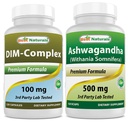 Nejlepší Naturals DIM dodatek 100 mg & Ashwagandha Extract 500 Mg