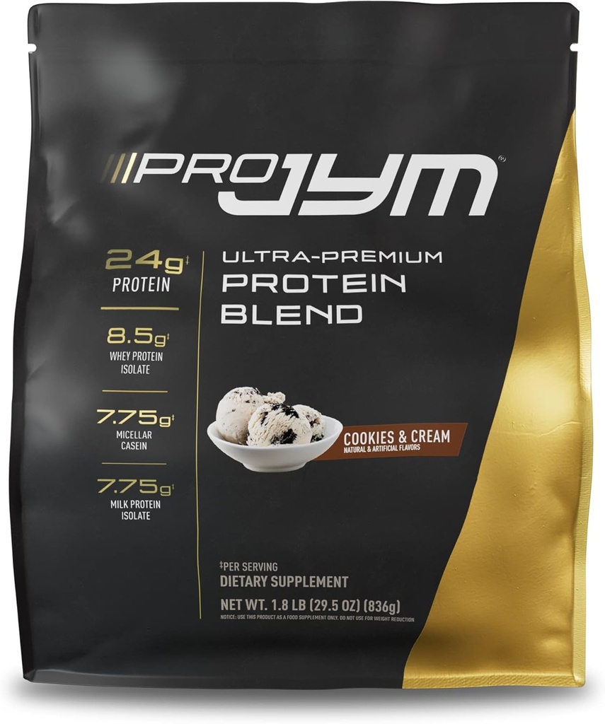 JYM Supplemente Science Pro JYM Cookies & Cream Protein Powder - Syrovátkové proteiny izoláty, kasein, & mléčný protein, Lean Muscle Building pro muže a ženy, 22 Služebnictví