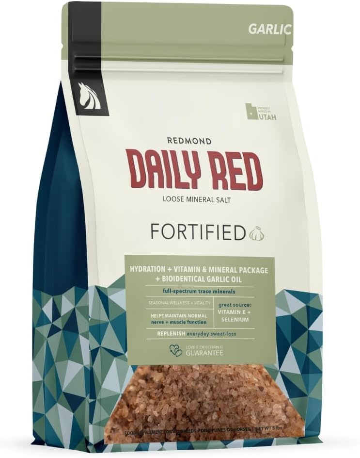 Denní Red Fortified w / Česnek - Koňské vitamíny a minerální doplněk 5 lb Pouch