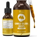 Organické Ginkgo Biloba Extract tekuté doplňky, Brain & Focus Support, 98% absorpce, Vegan, Non- GMO, Alkohol & gluten zdarma - 4 Fl Oz