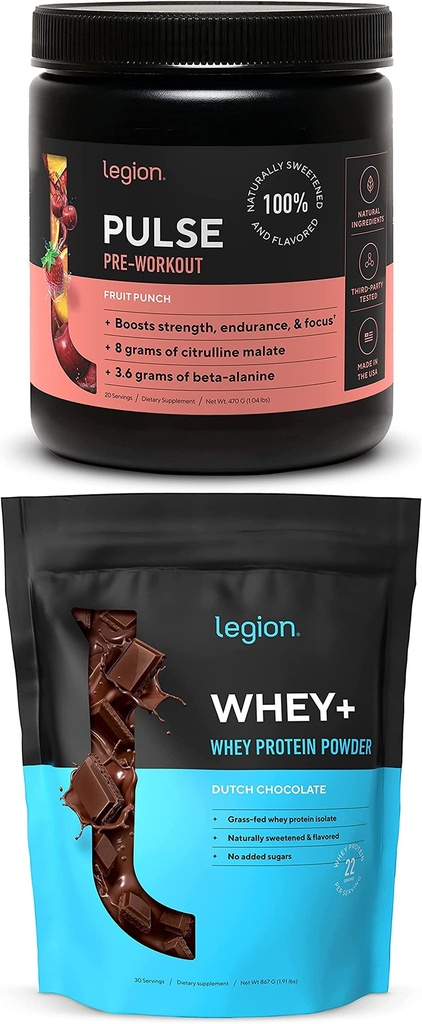 Legion Pulse Pre Workout dodatek (ovocný punč) Syrovátka protein prášek čokoláda - syrovátka + izolát protein prášek