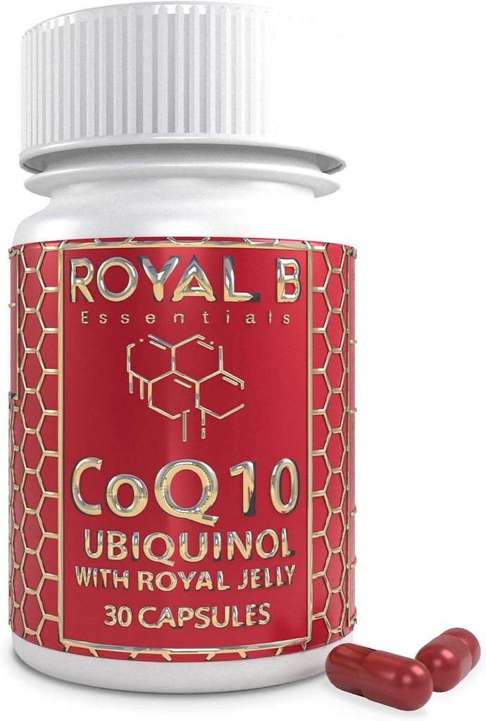 Ultra- Premium Co-enzyme Q10 s Royal Jelly, Ubiquinol CoQ10 Kapsle pro srdeční zdraví a imunitní obranu, All- Natural CoQ10 dodatek Made by Bees, 3000 mg, 30 Veggie Kapsle