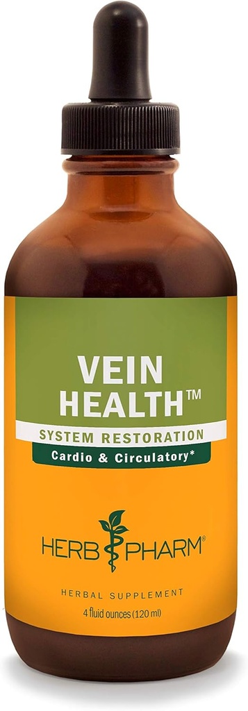 Herb Pharm Vein Zdraví tekuté Bylinné Formule pro kardiovaskulární a cirkulační systém Podpora - 4 Ounce