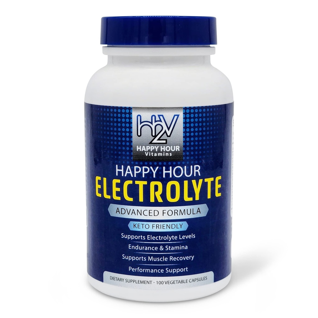 Elektrolyt Pill- 100 Pills- dehydratace, svalové křeče, výkon, Keto & rychlé zotavení. Vegetariánské kapsle w / hořčík, draslík, sodík a vápník Hydratační dodatek