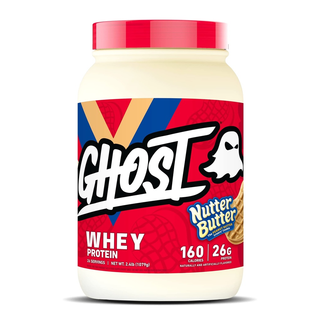 GHOST Syrovátkový protein Powder, Nutter Butter - 2LB, 26G proteinu - syrovátkový protein Blend