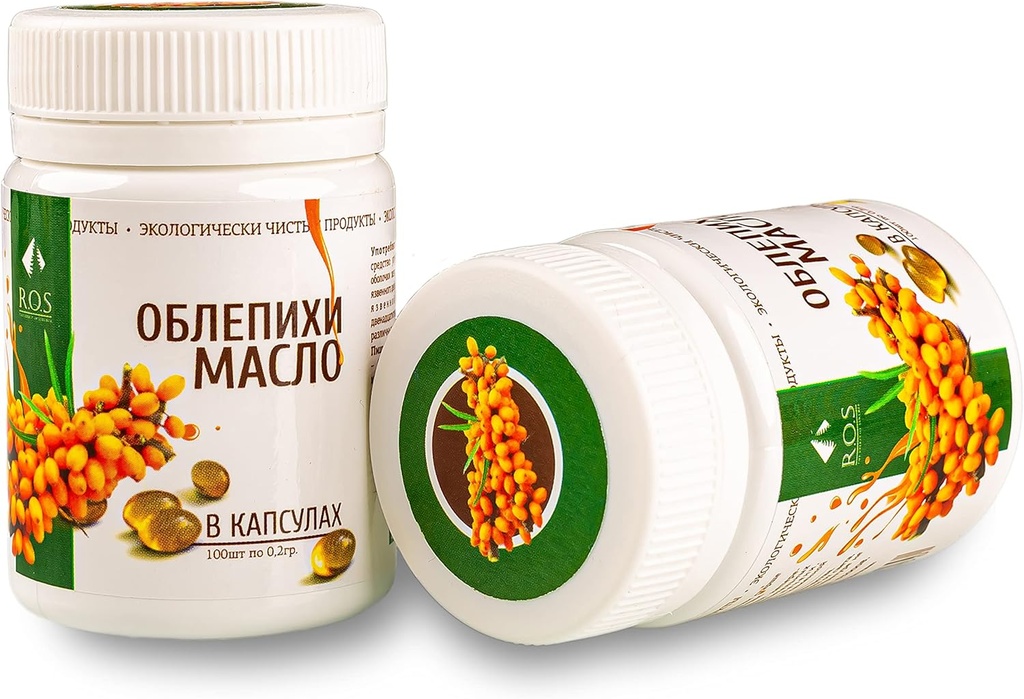 Sibiřské moře Buckthorn Oil 200 Kapsle Extra Virgin Cold Pressed (2 balení)