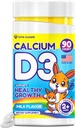 Vápník D3 Žvýkací tablety pro děti - 640 mg vápníku a 320 IU vitaminu D3 - Non- GMO, mléčný příchuť - Supplementace kostí a zubů - 90 tablet pro věky 2 +