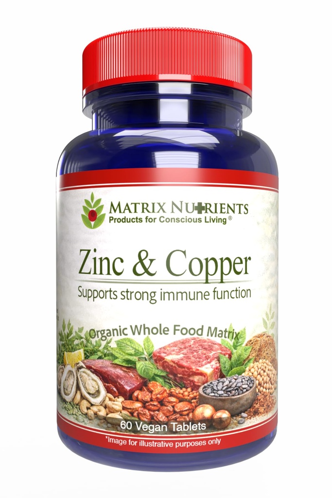 ZINC & Copper - LAB Testováno pro nejvyšší čistotu! Rychlá absorpce, 100% organické přírodní složky - Masivní imunitní podpora - Opravy srdce a těla! - Veganské tablety (60ct)
