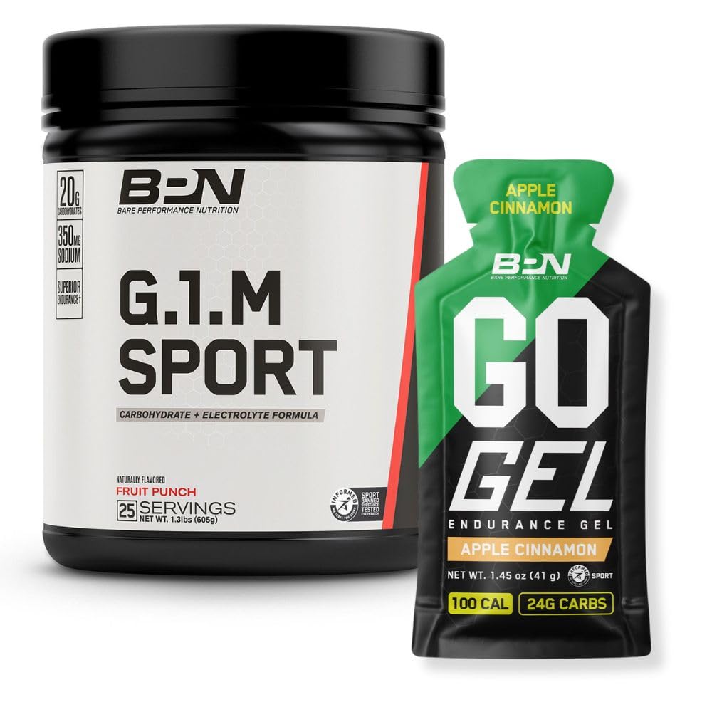 BARE VÝKONNOST NUTRITION BPN G.1.M. Sport Endurance školení paliva & Go Gel Endurance Gel Apple Skořice Bundle