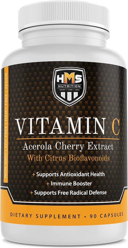 Acerola Cherry a Citrus Bioflavonoidy vitamin C dodatek - Podporuje antioxidační zdraví, imunitní booster - Vegan, Organic - 90 Kapsle, 90 Den Suply