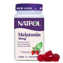 Natrol Melatonin Gummies, Podpora spánku pro dospělé, Melatonin 10 mg, 140 Strawberry- ochucené, až 70 dní