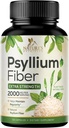Psylium Husk Powder Capsules 2000mg, Natural Daily Soluble & Unsoluble Fiber Pills, Psyllium Husk Fiber Supplement Podporuje Digestion Colon Health & Regularity, Plant Based Supplement - 120 Kapsle