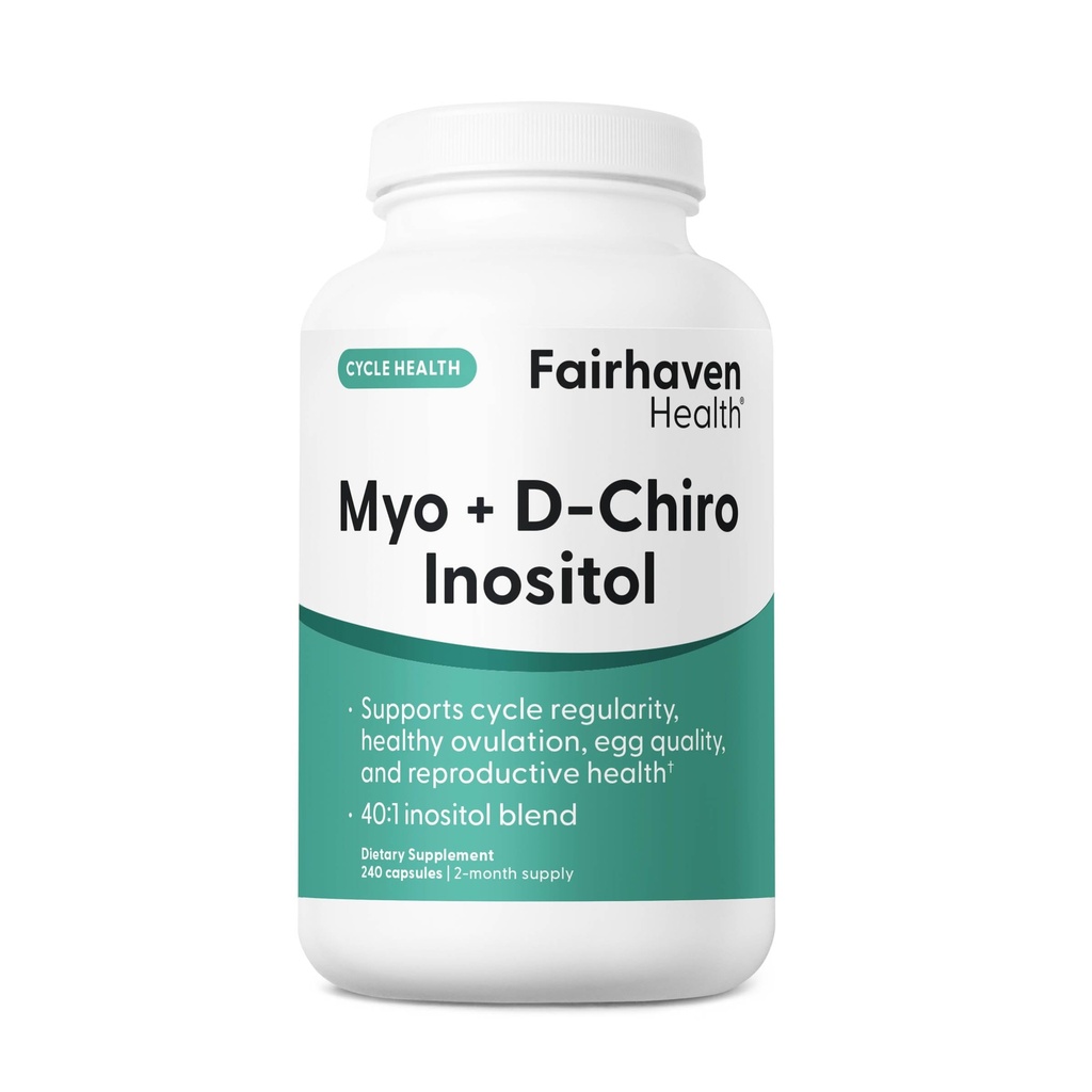 Fairhaven Health Myo-Inositol a D-Chiro Inositol dodatek pro ženy CLAS124; 40: 1 Poměr CLAS124; female Fertility Dodatek pro ženy a Hormon Balance * CLAS124; Vegan CLAS124; 240 Myo & D-Chiro Inositol Kapsle