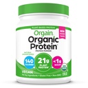 Orgain Organic Vegan Protein Powder, Natural Unslazený - 21g rostlinného proteinu, 4g Prebiotic Fiber, Nízké čisté sacharidy, Žádné přísady laktózy, Žádný přidaný cukr, Non- GMO, Pro třepání a smoothies, 1.59 lb