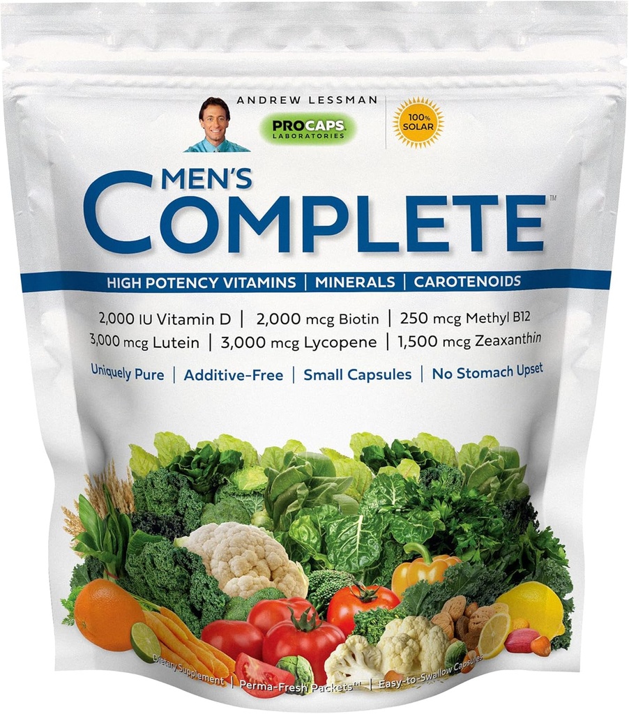 ANDREW LESSMAN Multivitamin- Men 's Complete 30 Packets - High Potencies of 30 + Nutrients, Essential Vitamíny, Minerály, Karotenoidy. Small Easy-to-Swallow. Žádné pojiva, žádné plnidla, žádné přísady