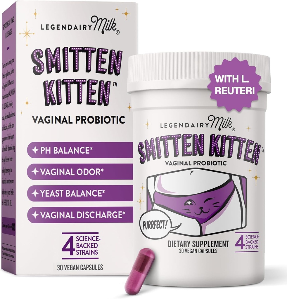 Legendair Milk Mitten Kitten ™ - Vaginální probiotika pro ženy - Klinicky-Studoval Probiotika Lactobacillus Reuteri pro ženské vaginální zdraví - Podporuje rovnováhu pH, Flora & Urinary Tract Wellness