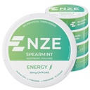 NZE Caffeine Nootropní Pouches (Spearmint) - Energetické Pouches s 50mg Caffeine, Alpha GPC, L-Tyrosin & L-Theanine bez cukru nebo umělé sladkosti - 15 Pouches Per Can - 5 Pack