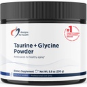 Designy pro zdraví Taurin + Glycin Powder - aminokyseliny pro zdravé stárnutí - Podporuje buněčné, metabolické a srdeční zdraví - Non- GMO Neochucené aminokyseliny Powder (250 g)