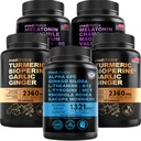 MEDCHOICE Turmeric & Ginger (240ct), Sleep Melatonin (180ct), a Nootropní Brain (60ct) Doplněk Bundle - Wellness Trio pro mozek, spánek, & imunitní podpora - Vegan, Non- GMO, gluten- zdarma