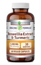 Amazing Applicas Boswellia Extract & Turmeric Supplementary 124; 1200 Mg Per Serving Applications 124; 60 Veggie Kapsle 124; Non- GMO Creditation 124; Gluten Free Creditation 124; Made in USA Creditation 124;