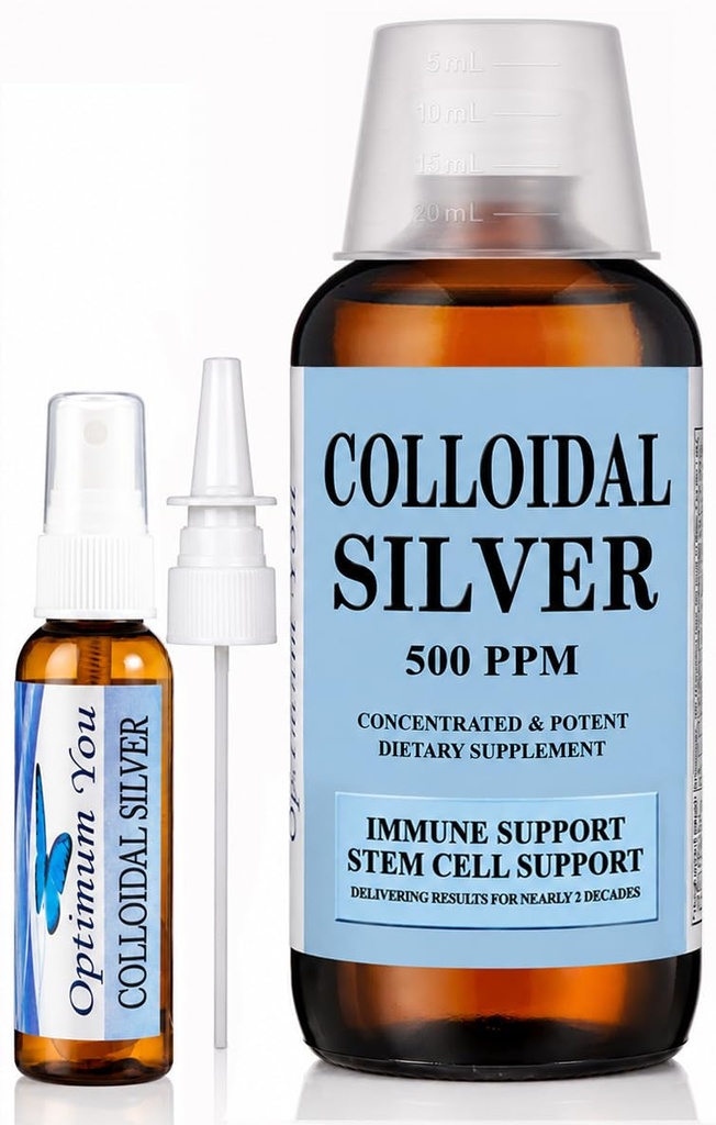 Koloidní stříbrné kapalné 124; 500 ppm, Extra síla (32 oz) se Spray láhev 124; Imunitní Supplement Support Supplementary 124; Stem Cell Supplementary 124; Wound Care & Superior Healing