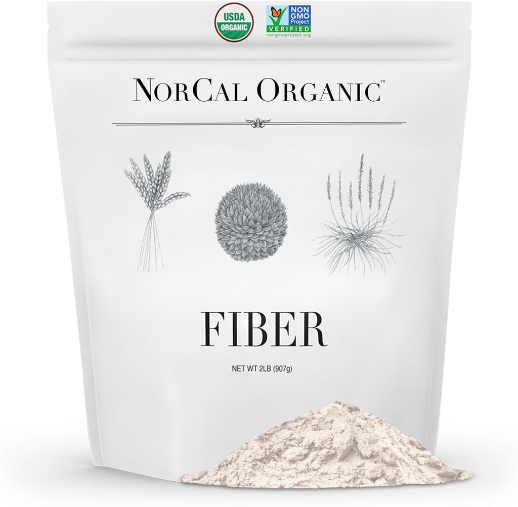 Norcal Organic Fiber - 2lbs phili124; Prebiotika & Psylium Husk Blend phili124; Gluten- Free, Non- GMO, Soluble & Nerozpustný doplněk vlákna