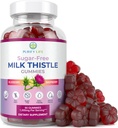 Sugar- Free Mléko Thistle Gummies pro vyčištění jater Detox & opravy (přírodní borůvky- Raz Flavor) Cardo Mariano, Cleansing Mléko Thistle Dodatek, Antioxidant Support, Vegan, Nahrazuje pilulky a kapsle