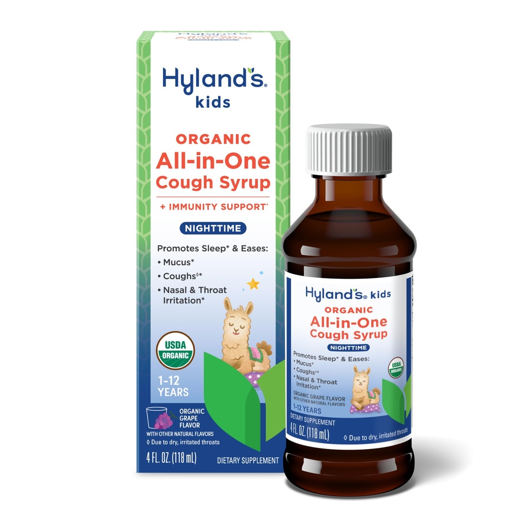 Hyland 's Kids Organic All in One Cough Sirup Nighttime - Grape