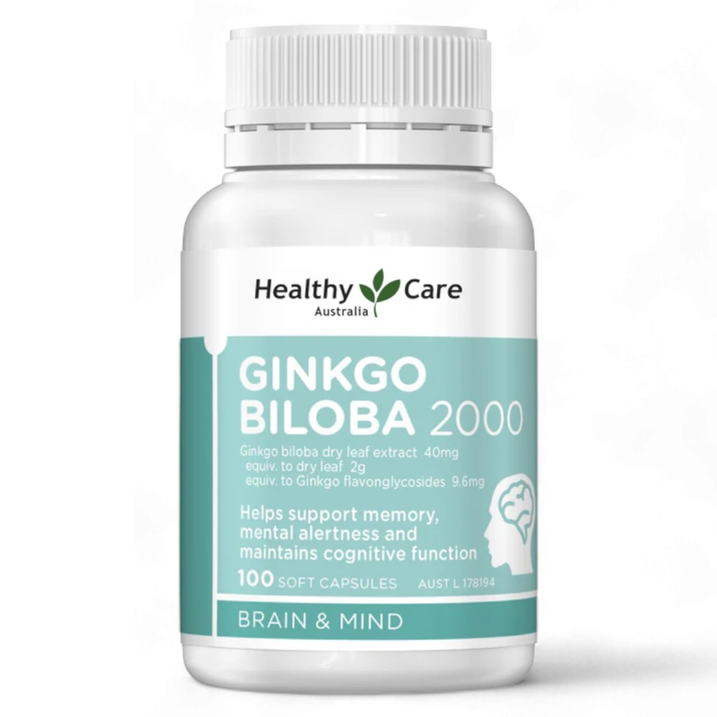 Zdravá péče Ginkgo Biloba 2000mg 100 Kapsle Australian Made