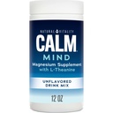Natural Vitality Calm Mind, Magnesium Citrát + L- Theanine Powder, dodatek pro Stress Relief, gluten Free & Vegetarian, Neochucené, 12 oz.