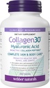 Webber Naturals Collagen30 s hyaluronickou kyselinou, Bioactive Collagen Peptides, 180 Tablety, Pomáhá snížit oční vrásky a jemné lícní linie, Non GMO
