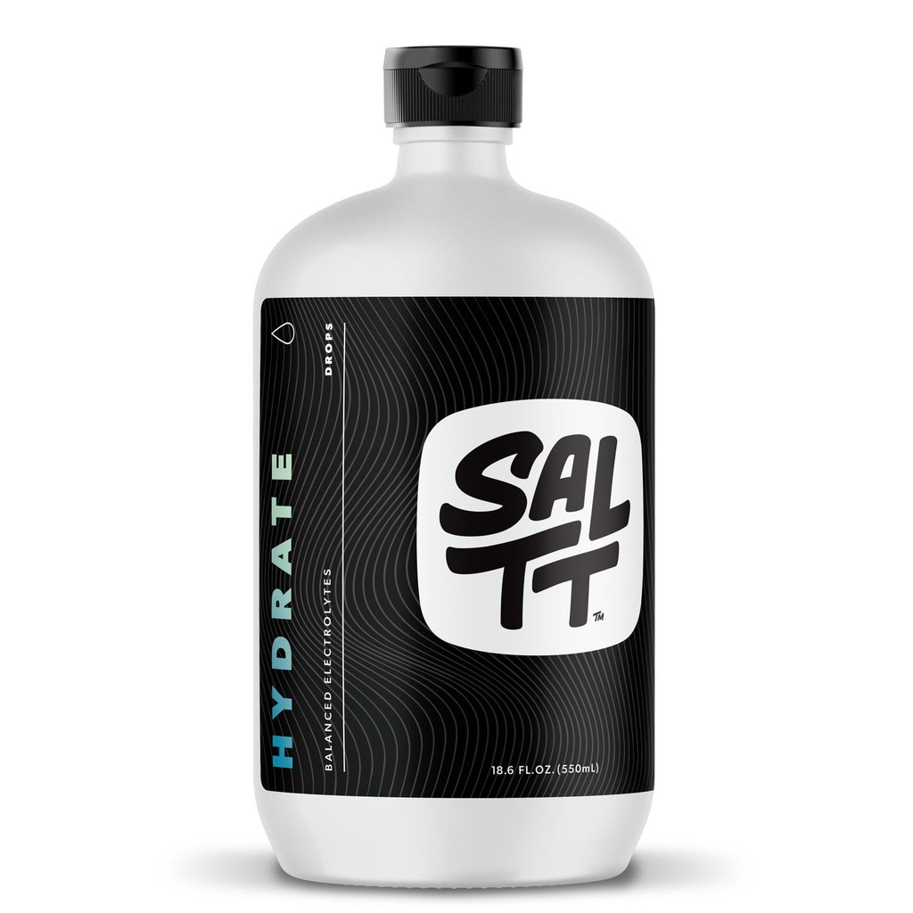 SALTT Hydrate Electrolyte Drops - Keto Diety - Intermitent Fasting - Imunitní podpora - Gluten & Sugar Free - Paleo - Sodík, hořčík, draslík & stopové minerály - Neochucené - 18.6 fl oz