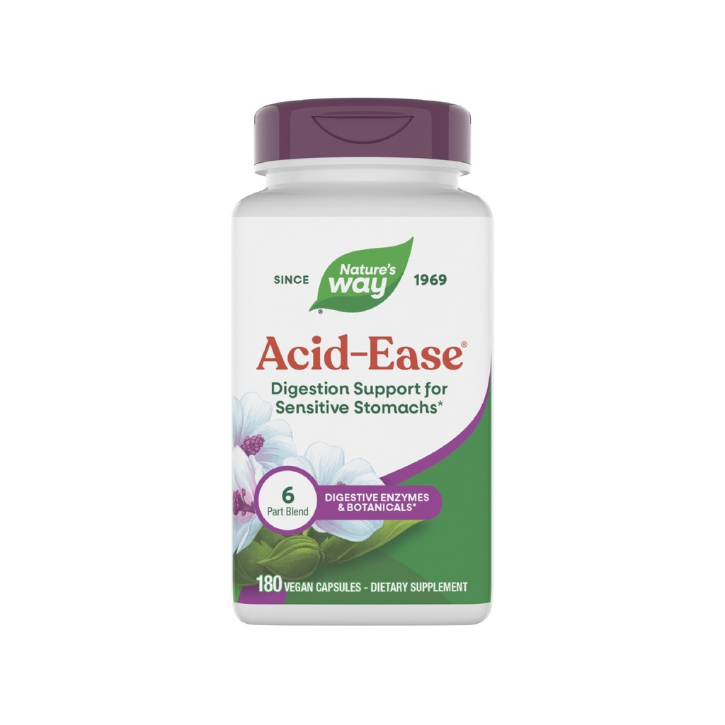 Příroda 's Way Acid- Ease Digestion Formule, Digestive Supplement for Sensitive Stomachs *, 180 Vegan Kapsle