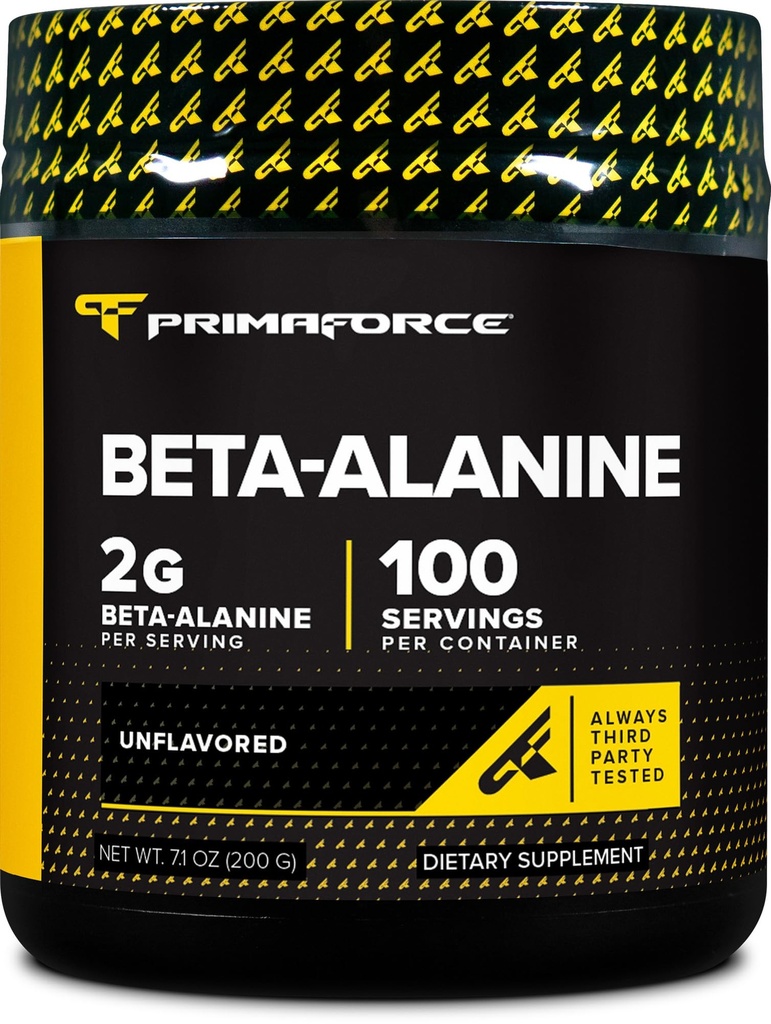 Primaforce Beta Alanin prášek, bez příchutí, 200 gramů - gluten zdarma, non-GMO doplněk pro muže a ženy
