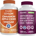 Cejlonská skořice (1pk) a oxid dusnatý (1pk) Doplněk Bundle - Potentní vitaminy pro srdce, metabolismus, rovnováha, oběh, lipid, a imunitní podpora - Non- GMO, Vegan, gluten- bez