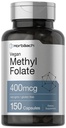 Horbäach Methyl Folate 400 mcg colum124; 150 Vegan Kapsle 124; Non- GMO, gluten Free Cluten 124; Dietní dodatek